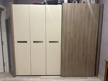 İşlənmiş, 3 qapılı, Güzgülü, Bej, Açılan, Düz dolab