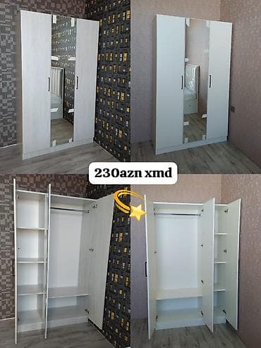 mini pec: Üç qapılı paltar şkafı – 230 AZN - Material: laminat/LDSP - Ön hissə — 1