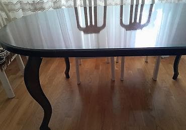 Qonaq masası, Açılmayan, Taxta, Oval masa