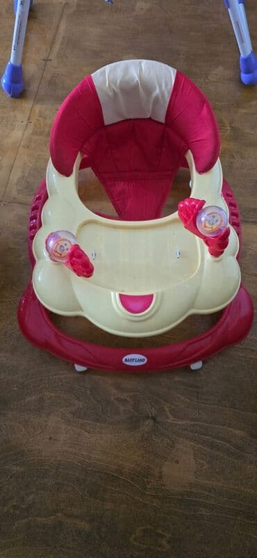 yagis ucun plas: Uşaq gəzdiricisi (Babyland) - Rəng: qırmızı/bej - Yumşaq tekstilli — 1