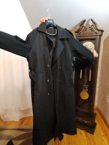 Костюмы: Qadın uzun qara trençkot - Rəng: qara - Uzunluq: baldırdan aşağı — 1