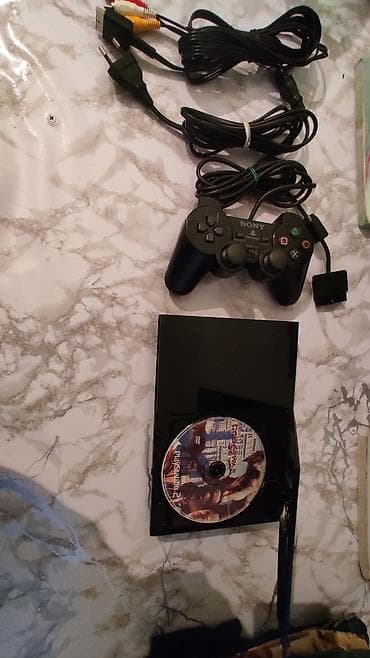 Sony PlayStation 2 Slim oyun konsolu seti - hər bir şeyi var işləyir