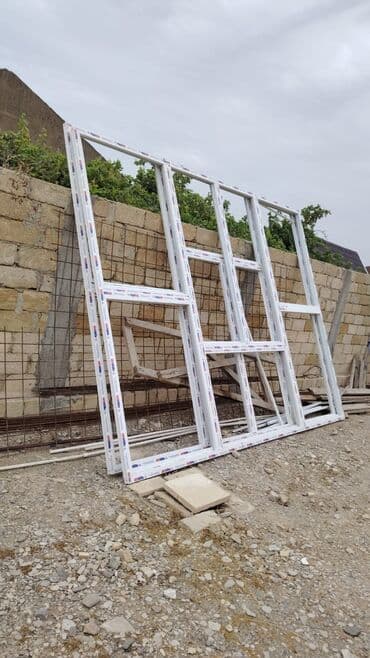 Электротовары: PVC profildən pəncərə karkasları - Material: ağ PVC profil — 1