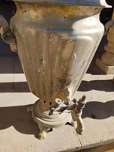 mdf divar panelleri: Klassik kömür/odunla işləyən samovar - Material: metal gövdə — 3
