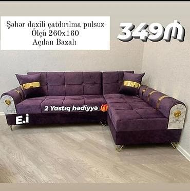 qoz sekili: Künc divan, Yeni, Açılan, Bazalı, Vеlur parça, Şəhərdaxili pulsuz çatdırılma — 1