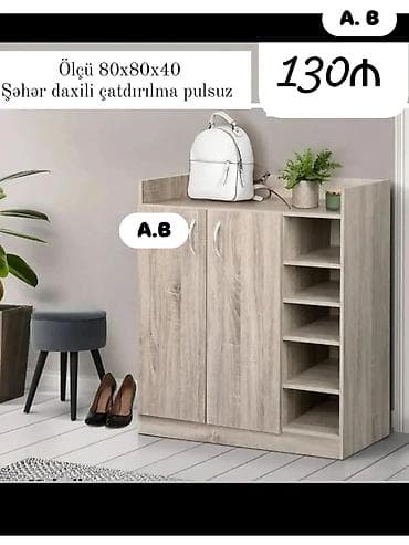 ayakkabı dolabı: Ayaqqabı dolabları – müxtəlif model və ölçülər 1) Model: Ağ yan rəfli — 2