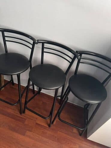 masa və stullar: Mətbəx üçün, İşlənmiş, Qatlanmayan, rəng - Qara Stul — 1