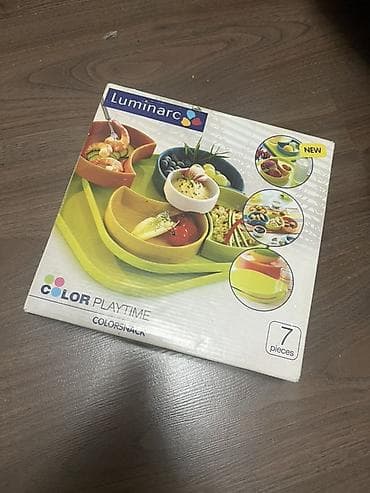 şuşe qapi: Luminarc Color Playtime – ColorSnack 7 hissəli qəlyanaltı/servis dəsti — 4