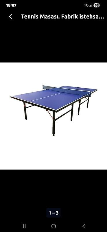 Məhsul: Stolüstü tennis masası - Rəng: mavi oyun səthi, ağ kənar — 1