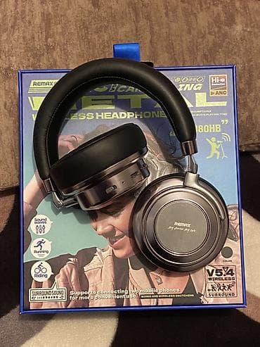 Mikrofonlar: Yeni Simsiz (Bluetooth) Qulaqcıqlar, Remax, rəng - Qara — 3