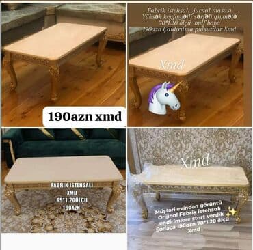 en ucuz perdeler: Dördbucaq masa, Açılmayan, Təkərsiz, MDF, Zəmanətsiz — 1