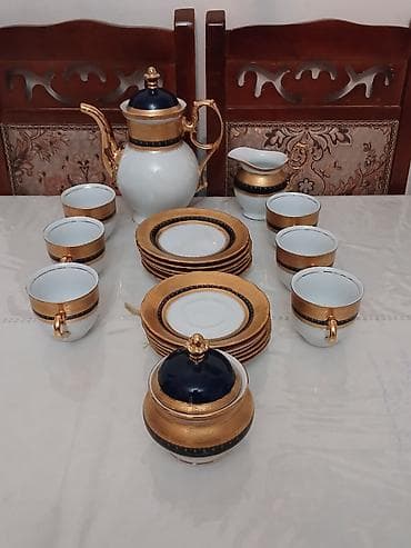 perforator satisi: Çay dəsti, rəng - Göy, Reichenbach, 6 nəfərlik, Almaniya — 1