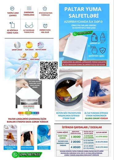 temzo sabun qiymeti: Paltar Yuma Salfetləri (yuyucu vasitə) 🔸 Bütün növ paltarlar üçün — 4