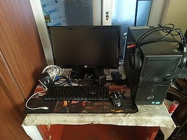 mini vitrin soyuducu: Masaüstü kompüter dəsti satılır. Dəstə Fujitsu sistem bloku, HP — 1