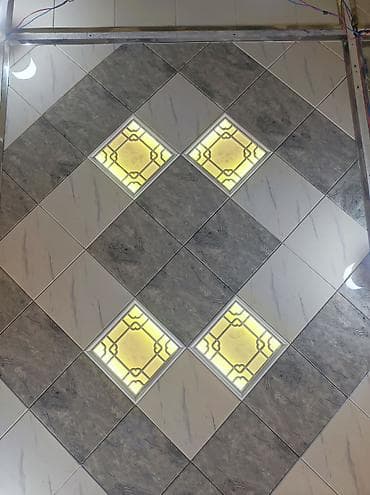 LED işıqlı dekorativ tavan panelləri - Dizayn: Çapraz (romb) — 1