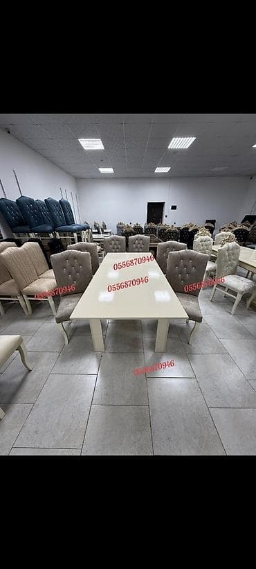 Qonaq otağı üçün, Yeni, Açılmayan, Dördbucaq masa, 6 stul