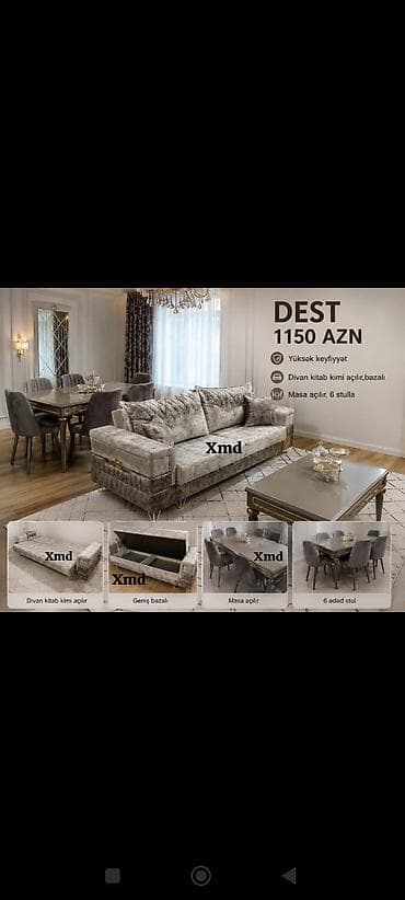 Dest – qonaq otağı dəsti Qiymət: 1150 AZN Xüsusiyyətlər: - Yüksək