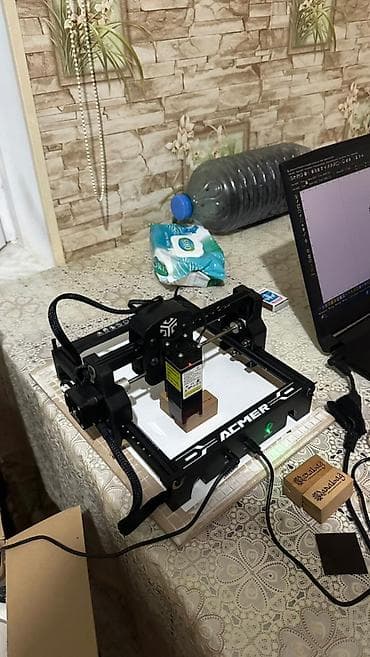 dəzgah drel: Lazer oyma kəsmə dəzgahı 1 cisi qara mini - Acmer S1 6W 2 cisi boz — 1