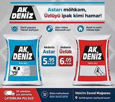 AK DENİZ və MUTLU alçı qarışıqları Məhsullar: - Akdeniz Astar (sıva lalafo.az -da AK DENİZ və MUTLU alçı qarışıqları Məhsullar: - Akdeniz Astar (sıva