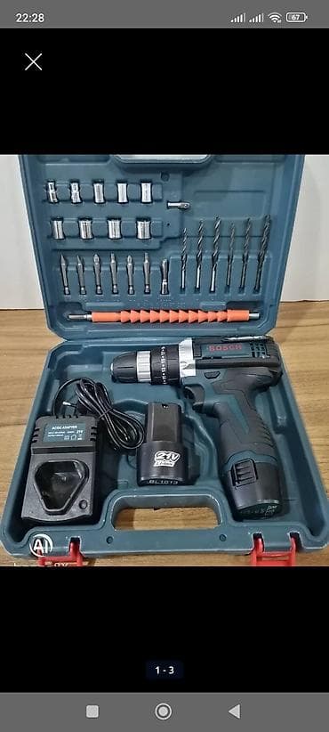 Bosch akkumulyatorlu şurup-sıxan və matkap dəsti Xüsusiyyətlər: - 21V