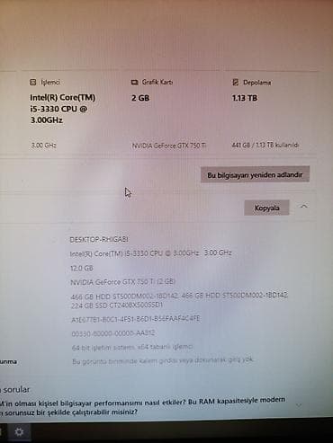 masaustu komputer kredit: Gaming stolüstü kompüter seti. - Prosessor: Intel Core i5-3330, 3.00 — 3