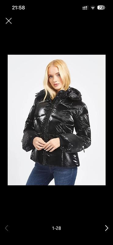 is cekmesi: GUESS parlaq kurtka mirror effect S razmerdir ama kalıbı geniş — 2