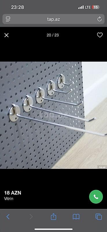 Vitrin üçün aksesuarlar: Mağaza vitrini üçün şəbəkə panel və asqı qarmaqları Məhsul təsviri: - — 4