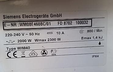 siemens qaz sobalari: Paltaryuyan maşınlar — 3