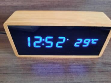 bakıda hava saatlıq: Stolustu saat Elektron masaüstü saat Taxta elektron stolüstü — 1