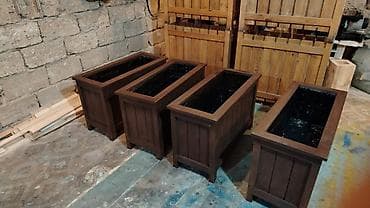 dibçekler: Taxta dekorativ gülbəçələr / bağ qutuları - Material: keyfiyyətli — 4