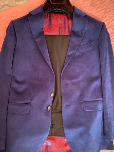 kişi ucun klassik qara kostyum: Kostyum, Qış, Emiland, rəng - Göy — 1