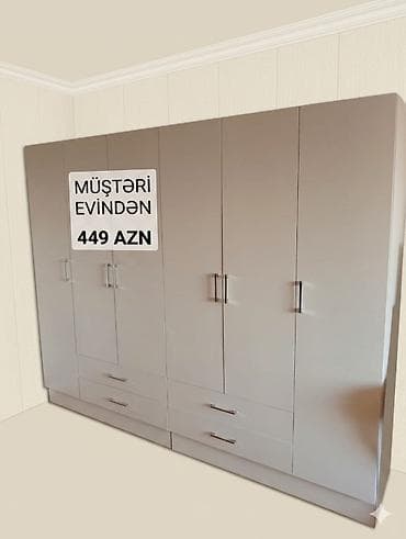 6 qapı, Siyirməli, Boz, Digər material, Açılan, Düz dolab