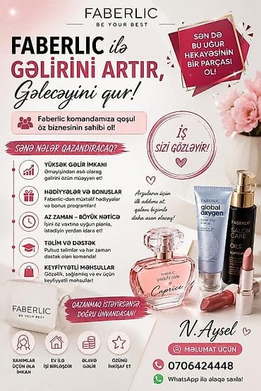 berber iş: Faberlic ilə gəlirini artır, gələcəyini qur! Faberlic komandasına — 1