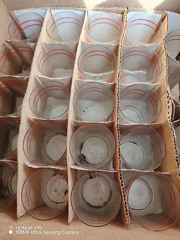 dest qab: Stəkanlar, rəng - Qırmızı, Şüşə, 250 ml, Rusiya — 2