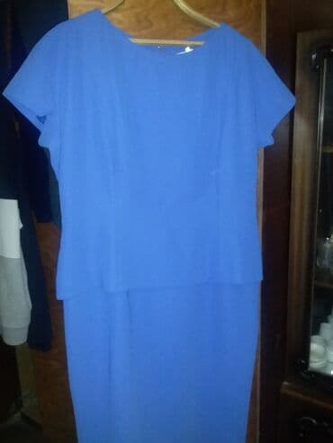 uzun donlar 2022: Оригинальное платье (двойка) на подкладки голубого цвета — 5