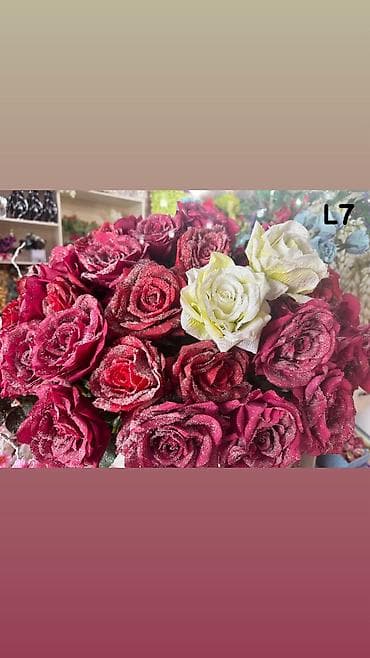 dekor suni guller: Süni pion gülləri – L9 - Rənglər: krem, ağ, açıq-sarı, tünd — 7