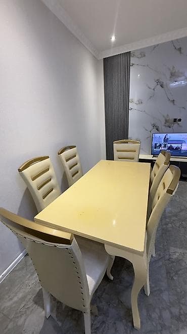 Qonaq otağı üçün, Açılmayan, Dördbucaq masa, 6 stul