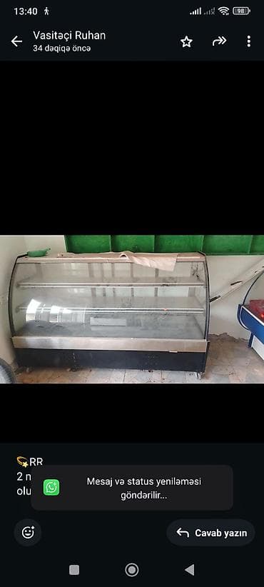 Moyka avadanlığı: 💫RR 2 metrliy şirniyyat vitrin soyuducu istfade olunmuyub Qiymet 600 — 1