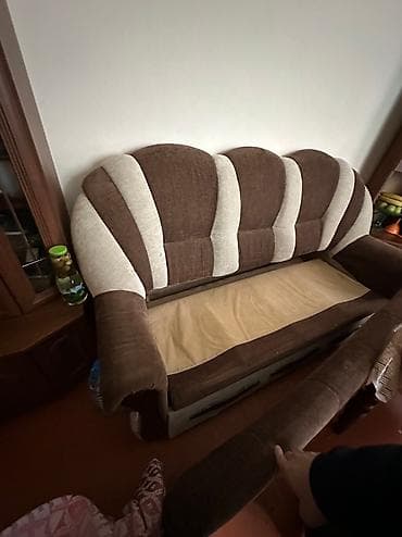 divan krislo: İşlənmiş, Di̇van-kravat, 2 kreslo, Bazalı, Açılan — 4