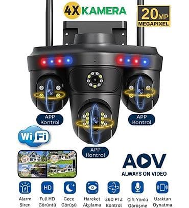 Ağıllı Wi‑Fi təhlükəsizlik kamerası – 360° fırlanma və çoxşaxəli