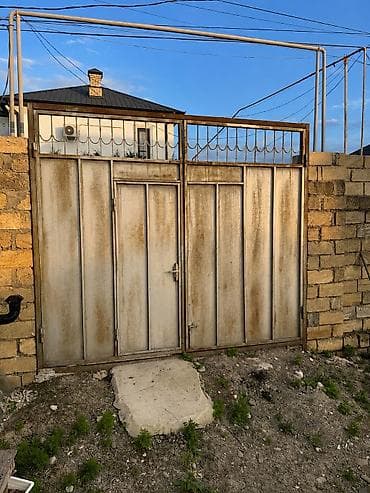 Ev və bağ: İşlənmiş Dəmir Həyət darvazası, Yana açılan, 350 m, Mexaniki, Qapı ilə, rəng - Boz, Kredit yoxdur — 2