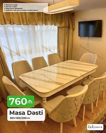 Masa Dəsti – 90×160/200 sm - Mexanizm: açılan (uzadıla bilən) masa - at lalafo.az Masa Dəsti – 90×160/200 sm - Mexanizm: açılan (uzadıla bilən) masa -