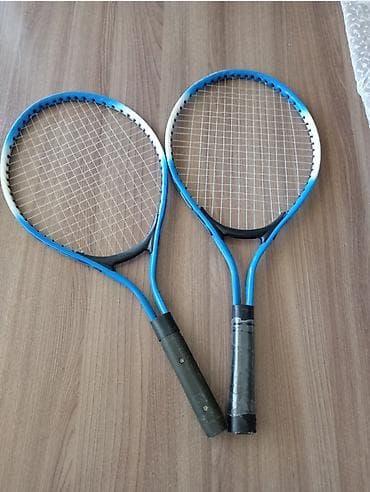 İki ədəd tennis raketi dəsti. Razin - Rəng: mavi-ağ çərçivə, qara — 1