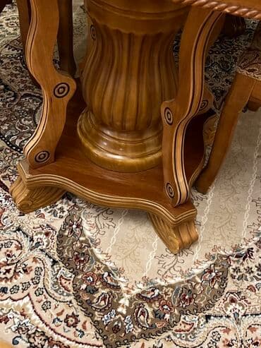 стол из массива дерева: Для гостиной, Раскладной, Прямоугольный стол, 8 стульев — 2