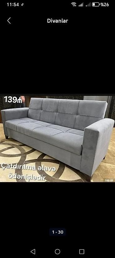 Di̇van-kravat, Yeni, Açılan, Bazalı, Parça, Ödənişli çatdırılma