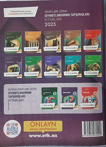 math: Riyaziyyat 2025 – Test Toplusu 1ci və 2ci hissə cəmi 12 manat — 2