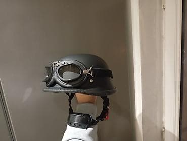 moto debilge: Təzə yeni Retro üslublu motosiklet dəbilqəsi + eynək dəsti (şlem — 1