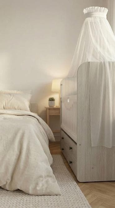 beşiy: Oğlan və qız üçün, Dördbucaq, Beşik, Matras ilə, Yellənmə mexanizm ilə — 3