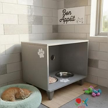 pişik: Məhsul: Pişik temalı qidalandırıcı stendlər - Dizayn: Taxta əsaslı — 9