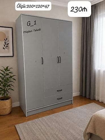 Шкафы: Model: G_1 gardirob Ölçü: 200 × 120 × 47 sm Qiymət: 230 ₼ - 3 — 1